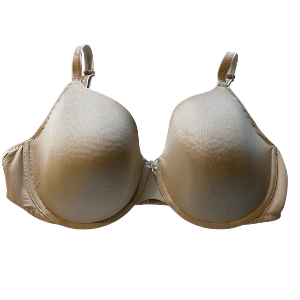 Cacique Nude Seamless Underwire Bra 46DD lightly lined Tshirt everyday smooth